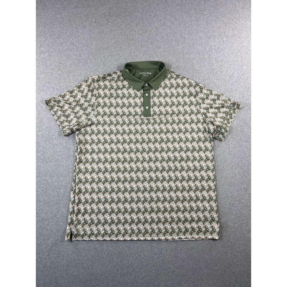 Mizzen Main Melon Prickly Pear Versa Golf Polo Shirt Mens XL Green Classic Fit